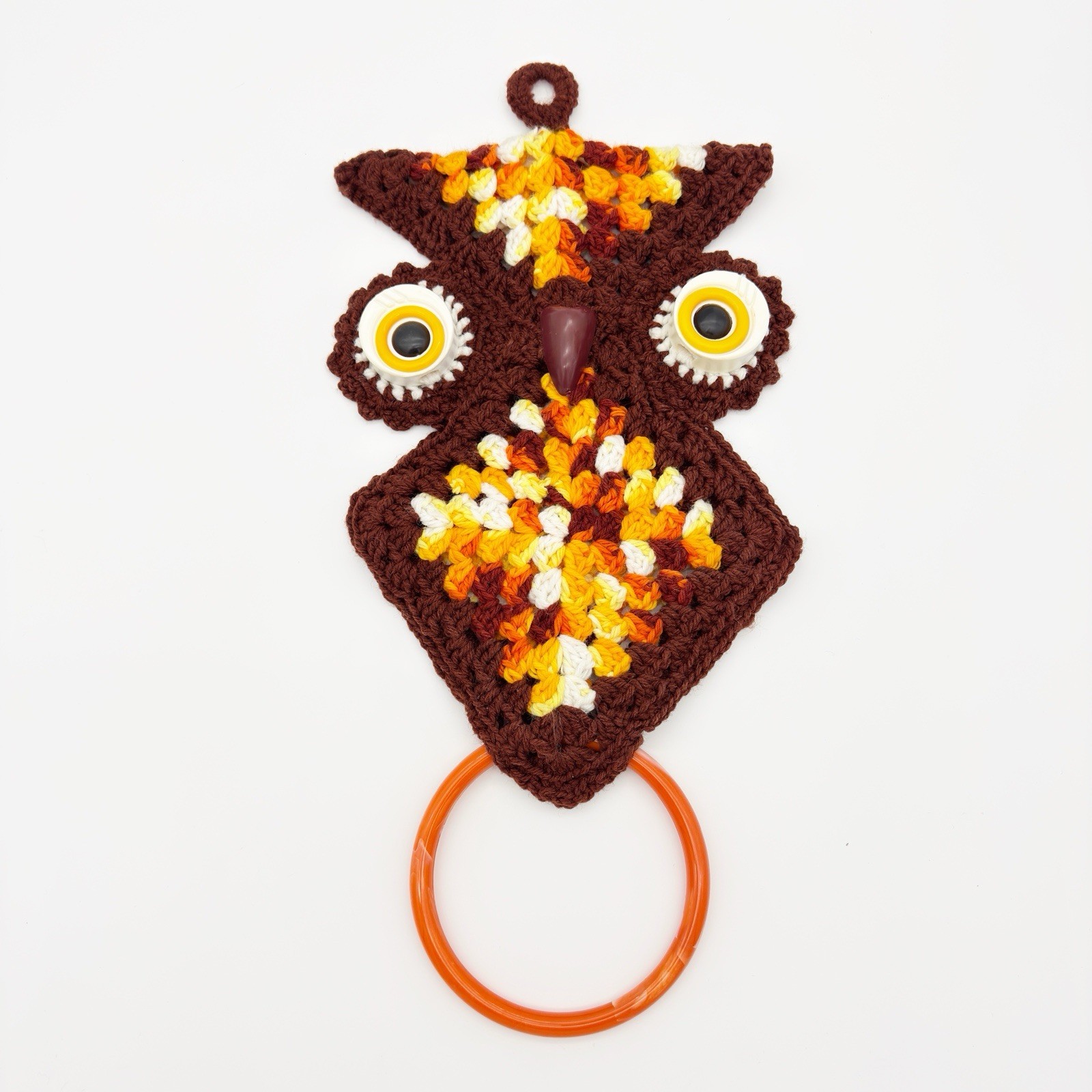Holder White Brown Orange Retro Vintage Mcm Decor
