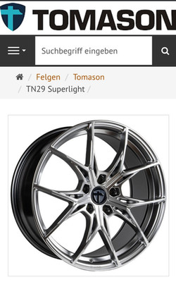 Tomason TN29 Alufelge Superlight 8.5 X 19 5 X 114.3 45 Hypersilver