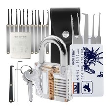 1 Set Lock Picking Kit Tubular Lock Picking Training Set Waterproof Metal