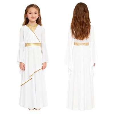 Kids Girls Contrast Dress Birthday Dancewear Fancy Dress Up Costume History