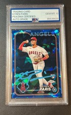 2024 Topps Chrome Sapphire Kyren Paris PSA 10 Auto RC Rookie Angels #549