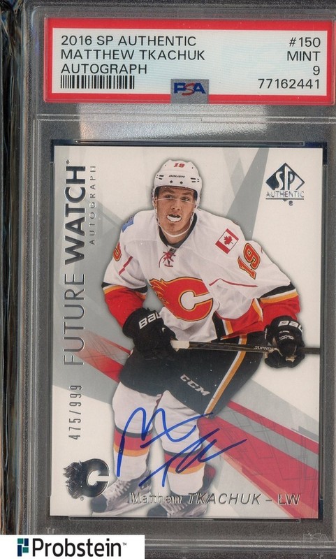 2016 SP Authentic Hockey Matthew Tkachuk Flames RC Rookie AUTO /999 PSA 9