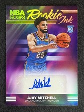 2024-25 Panini NBA Hoops Ajay Mitchell Rookie Ink RC Auto Thunder #RI-AJY