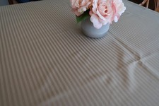 Shimmery and Elegant Polyester Woven-In Stripe Oval Tablecloth 60" x 80"