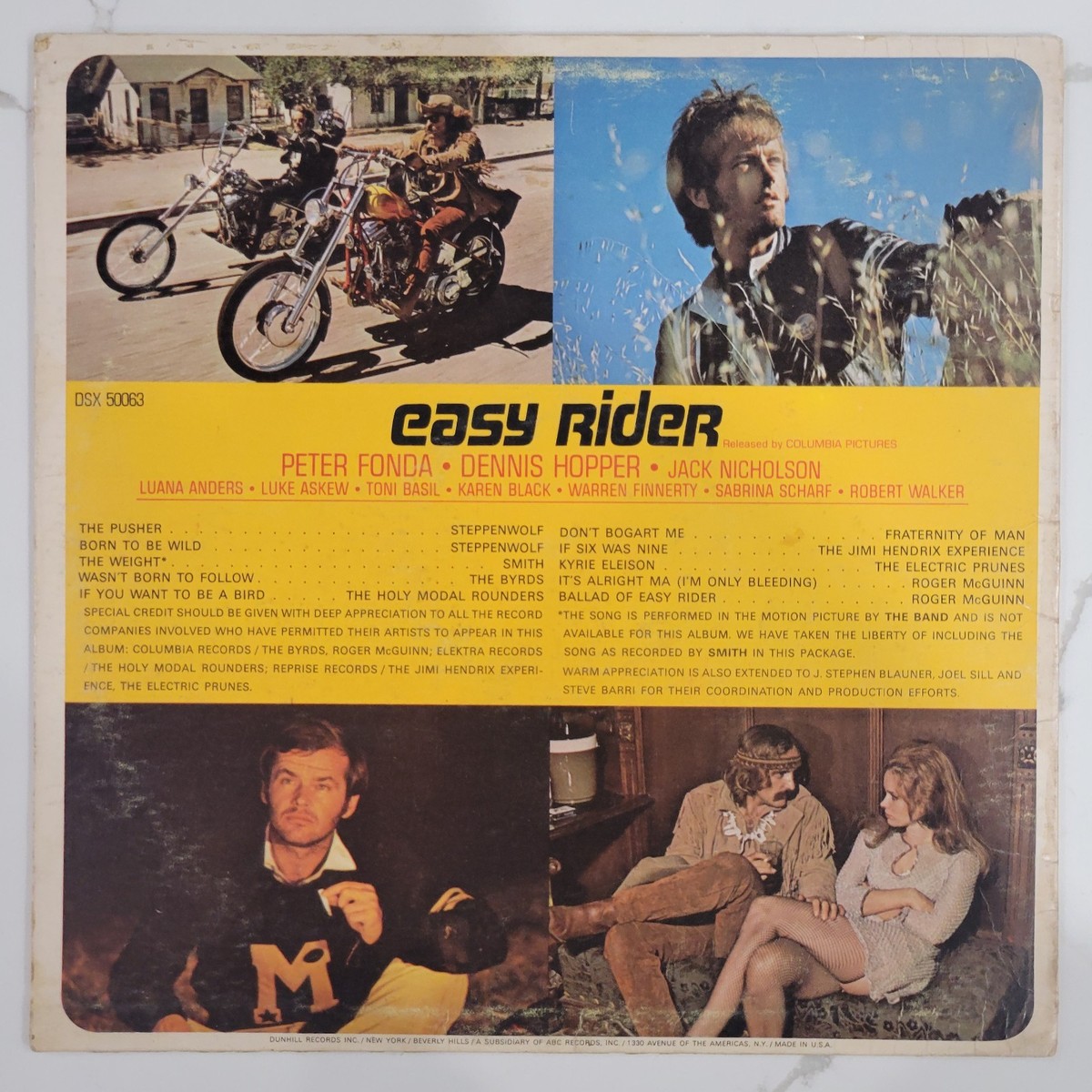 洋楽 Paid In Full Music Inspired By Film LP Easy Rider - Original Movie Soundtrack Vinyl LP - 1969 - Dunhill