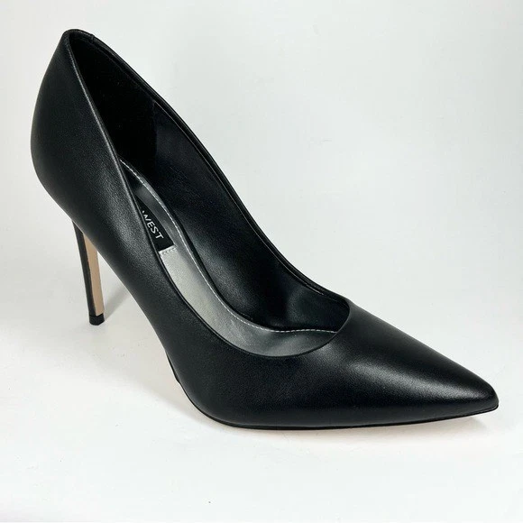 Zapatos de salón Nine West para mujer frescos sin cordones de cuero negro talla 7M Foto 2 de 4