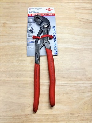 Knipex 87 01 250 Cobra 10'' High-Tech Water Pump Pliers, Serrated, Push-Button
