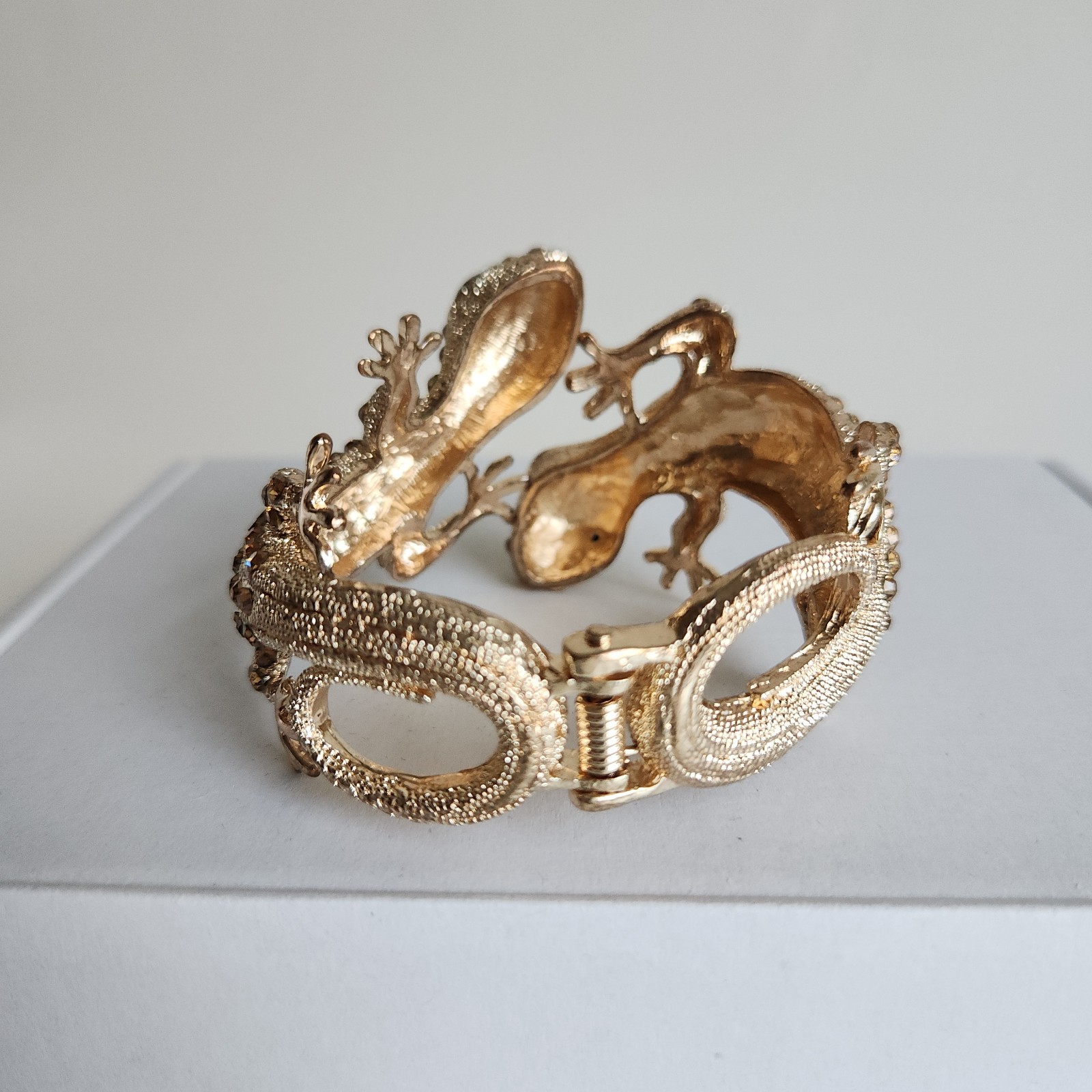 Crystal Rhinestone Double Lizard Cuff Bracelet | … - image 4