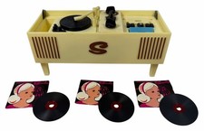 WORKS Vintage Marx Sindy Doll Music Center AM Transitor Radio w/3 Records 1242