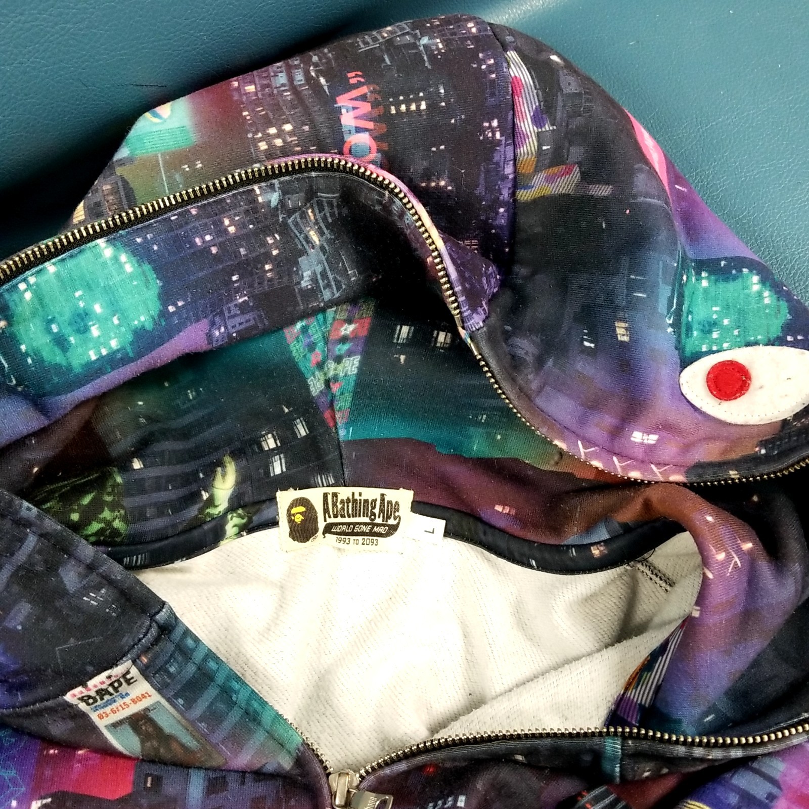 A Bathing Ape Multicolor City Pattern Full Zip Sh… - image 4