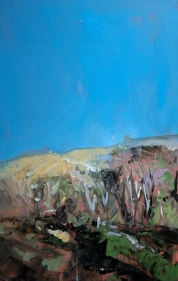 Scotland Scene C13 Original Mixed Media Painting on Balsa Wood