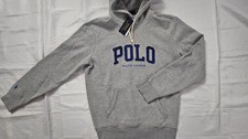 NEW POLO RALPH LAUREN MEN LONG SLEEVE FLEECE LOGO HOODIE GREY HEATHER SIZE S