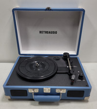 Retroaudio Suitcase Record Player 3 Speed Turntable No AC Adapter