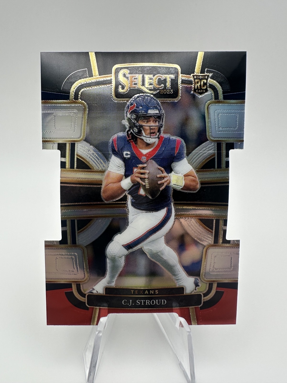 C.J. Stroud RC Black and Red Prizms Die Cut 2023 Panini Select #41 Texans VG