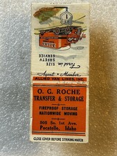 OG Roche Allied Truck Lines Pocatello Idaho Vintage Matchbook