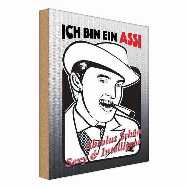 Holzschild 18X12 Cm Ich Bin Assi SchöN Intelligent Dekoration Deko Geschenk Holz-image