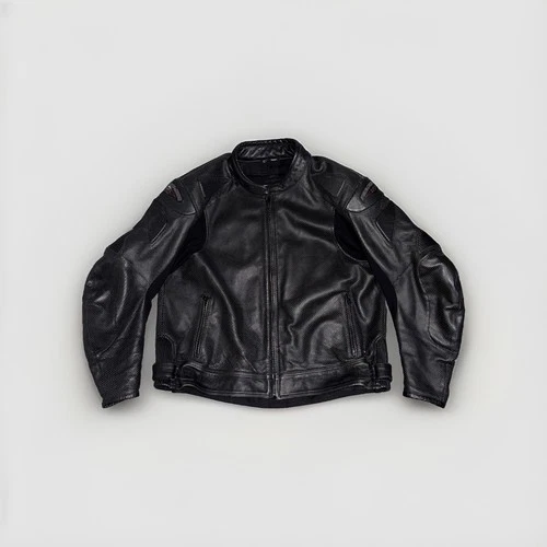 Fieldsheer Mens Perforated Leather Motorcycle Jacket Black Size 52 - product listing photo