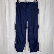 Aeropostale Parachute Cargo Pants Womens S Blue Utility Pockets Drawstring Y2K
