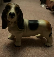 Vintage Basset Hound Pottery Dog Preloved, Home Decor, Coopercraft