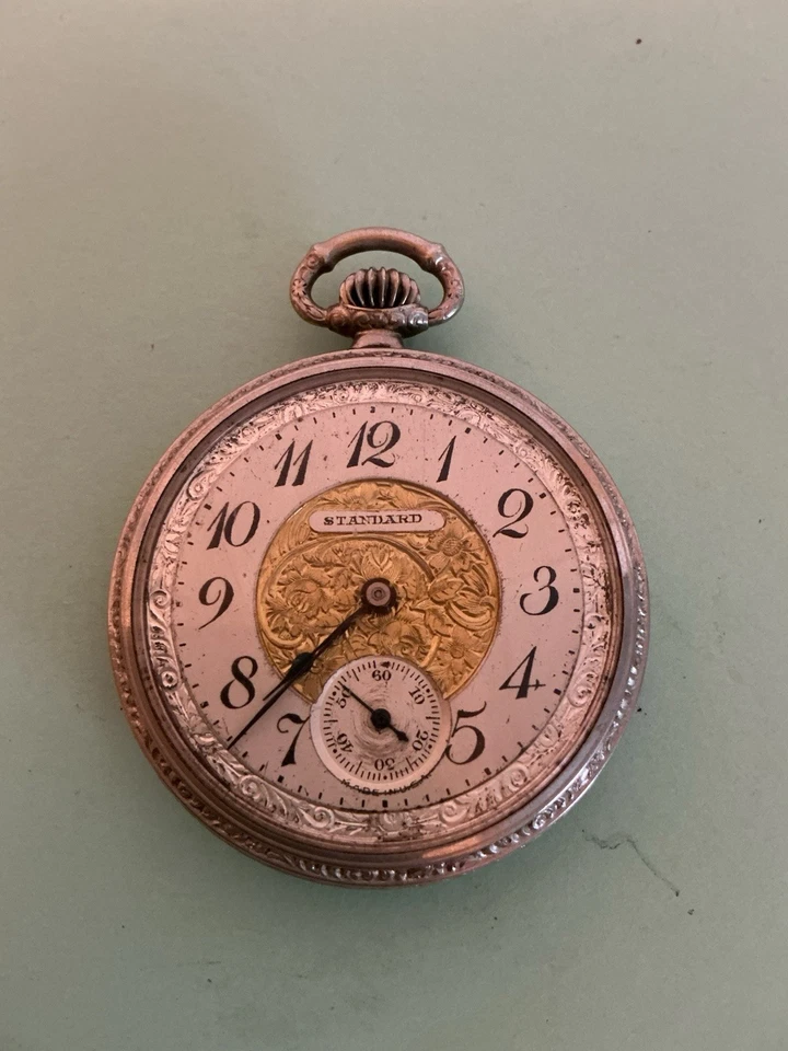 Vintage 1924 NY Standard 12s 7j Grade 173/k Silveroid Pocket Watch A1044 - Image 4 of 4