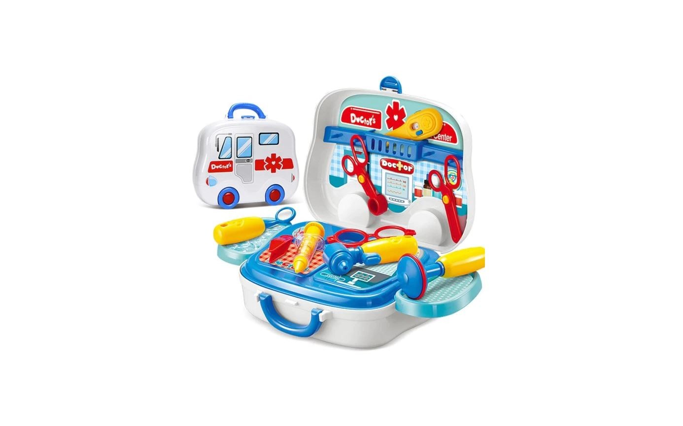 Valigetta dottore per bambini giocattolo con accessori kit medico portatile 13pz foto 6
