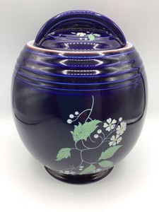 HALL Rare Blue Garden Cookie Jar - Lovely Floral Pattern - Mint!