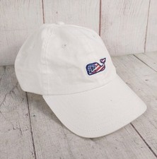 Vineyard Vines Whale Hat - AMERICAN FLAG Dad Cap White Strapback - Patriotic USA
