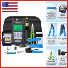 SAIVXIAN Fiber Optic Tool Kit 9-in-1 FC-6S Cleaver Optical Power Meter FTTH