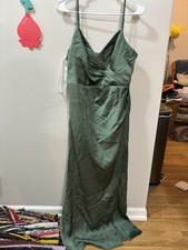 Azazie Eucalyptus Green Bridesmaid Dress Size 12 Formal Gown