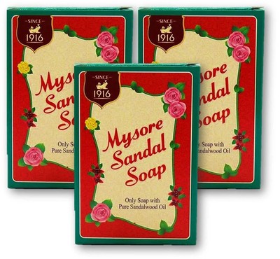 3 x Mysore Sandal Soap with pure Sandalwood Oil | 75gm Each |