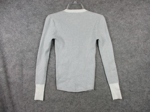 Faherty Sweater Women's Small Gray Mikki Henley Cashmere Organic Cotton Ribbed * - Picture 5 of 13
