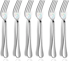Dinner Forks, Set of 6 Top Food Grade Stainless Steel Silverware Forks, Flatware