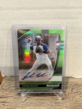 2020 Panini Prism Draft Pick MLB Jordan Walker SSP Lime Green Autograph #22/23