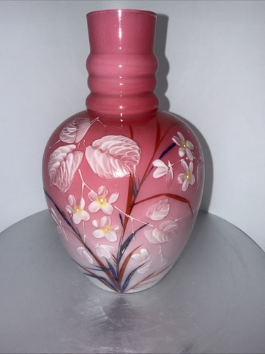Thomas Webb Attributed Enamel Painted Cameo Glass Vases. Gorgeous!!