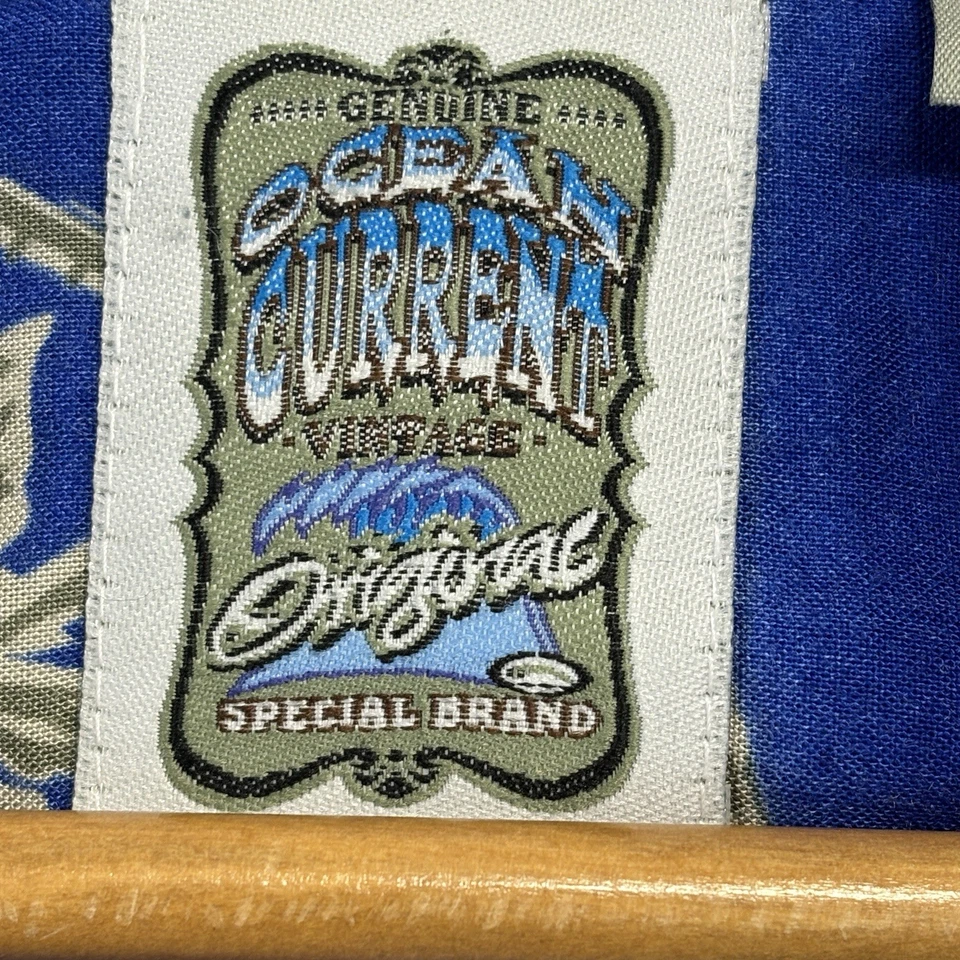 Vintage Ocean Current Hawaiin Shirt Men XL Blue Floral Short Sleeve Button Up - Image 4 of 4