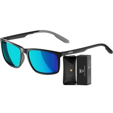 Men s Polarized Sunglasses UV400 Protection, Square TR90 Frame for Driving, G...