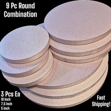 XPS Foam ROUNDS 1/2" Thick 9 Pc Combo Set 3 Different Sizes Diorama Bases 8858