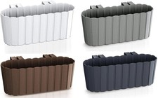Balcony Planter Wood Look Hanging Flower Pot Garden Railing Herb Pot