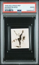PSA 2 GEORGE MCAFEE HOF 1948 KELLOGGS PEP PHOTO GRADED FOOTBALL NFL DUKE *TPHLC