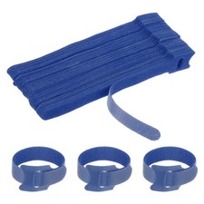 50Pcs 6 Inch Reusable Cable Ties Fastening Hook and Loop Straps Blue