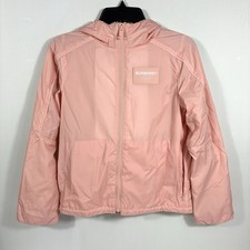 Burberry Kids Girls Addison Horseferry Hooded Jacket Light Pink 12Y NWT Coat