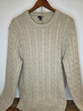 J Crew Cable Knit Beige Pullover Sweater Large NWT Style BR940