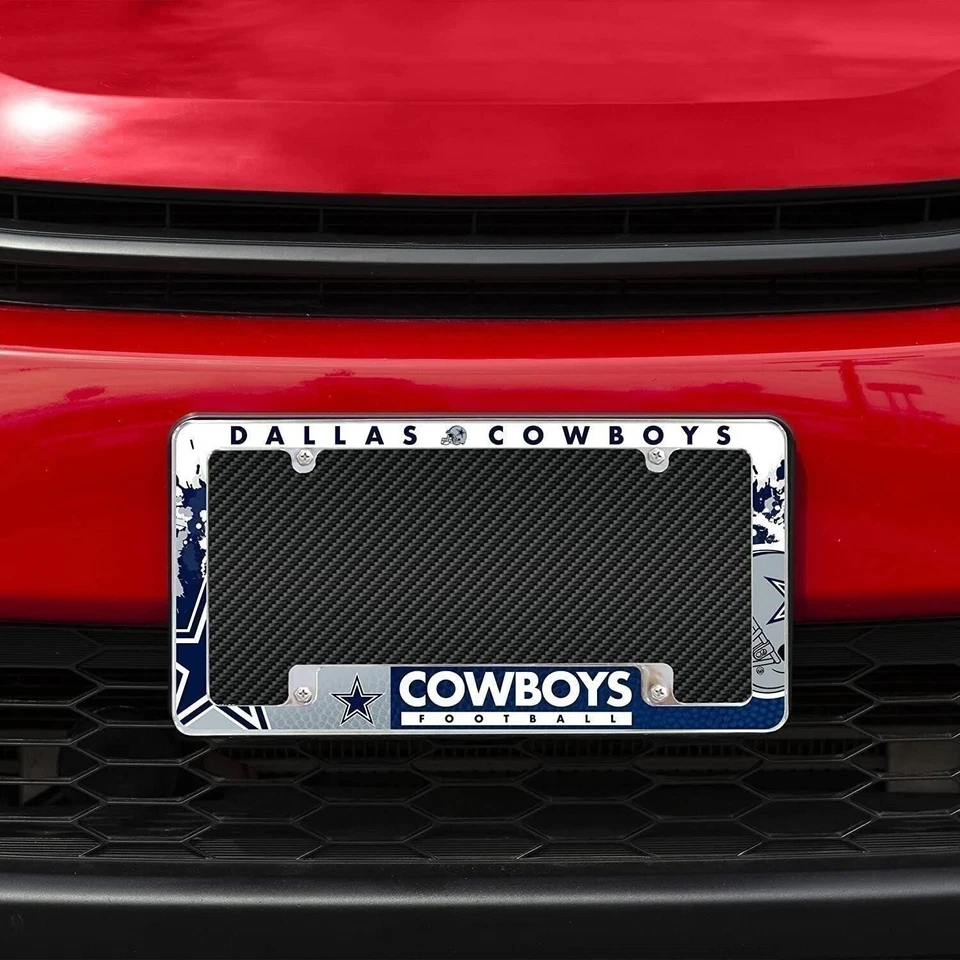 Dallas Cowboys Premium Metal License Plate Frame Tag Cover, All Over Design,... - Image 2 of 4