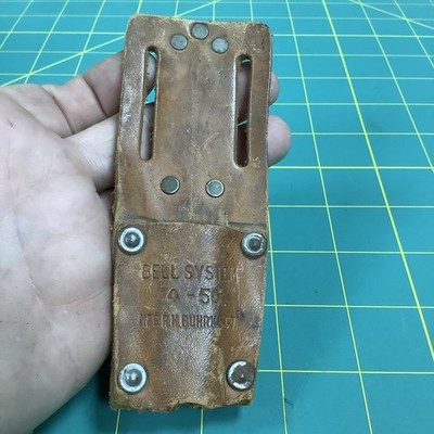 Bell System 4-50 R.H. Buhrke Leather Tool Holder Brass Belt Clip HTF 