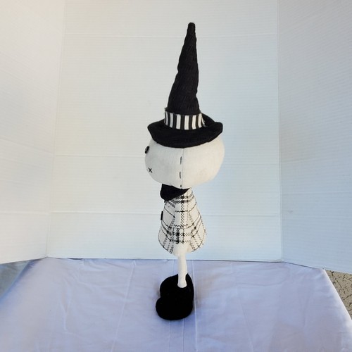 Halloween Debi LIly Stuffed Pumpkin Head Doll Figurine Black White 15" - Picture 9 of 10