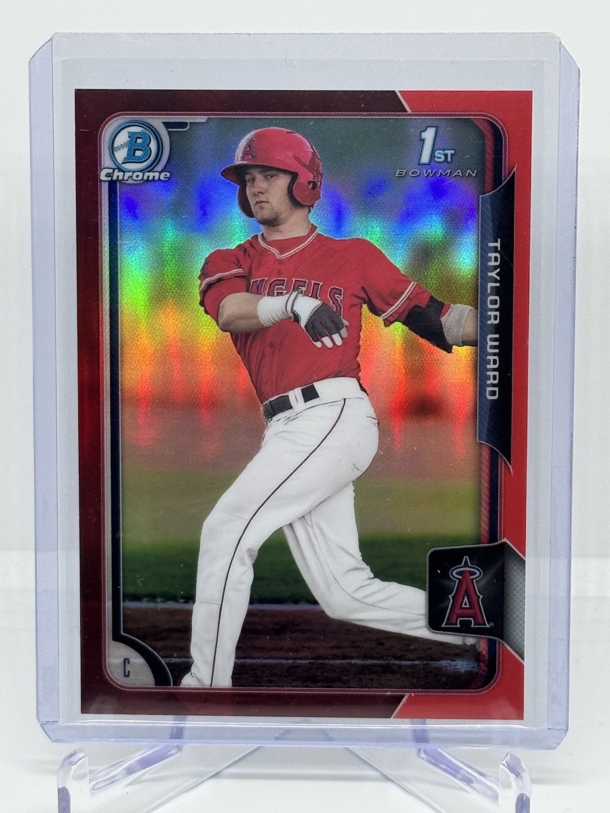 2015 Bowman Chrome Draft Taylor Ward Red Refractor /5 1st Prospect LA Angels