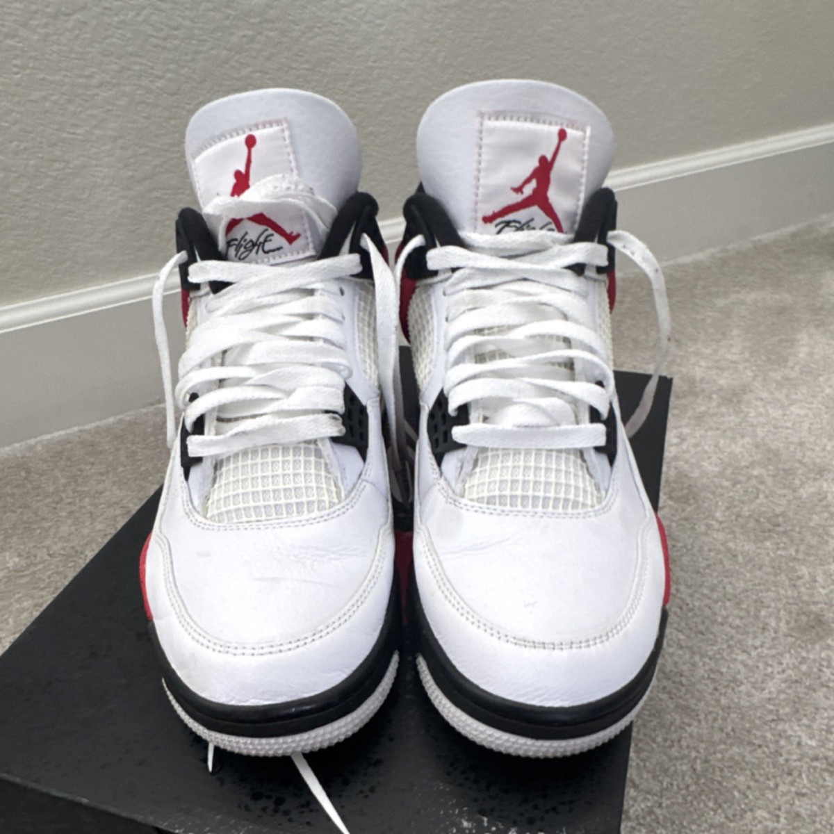 Jordan Air Jordan 4 Retro Red Cement White Black DH6927-161 | eBay