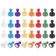 32pcs Magnets Push Pins, 1x0.8" Strong Fridge Magnets, 8 Color