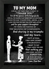 To My Mom Gift For Mom Framed Wall Art Poster Canvas Print Picture