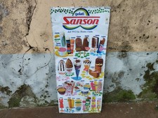 TARGA PUBBLICITARIA ORIGINALE GELATI SANSON ANNI '80/'90 IN LAMIERA PREZZI LIRE